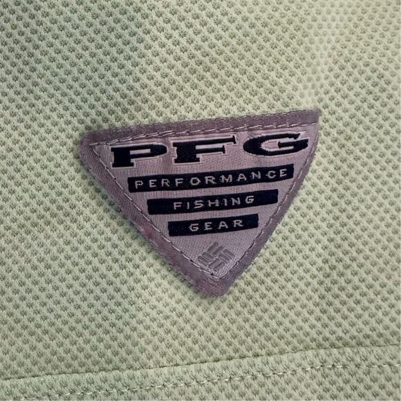 Columbia PFG Men's Polo Shirt Mint Green Size L Short Sleeve Activewear - Picture 5 of 10